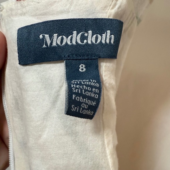 ModCloth Striped Cutout Front Button Midi Dress Womens 8 Multicolor Excellent - Picture 6 of 6